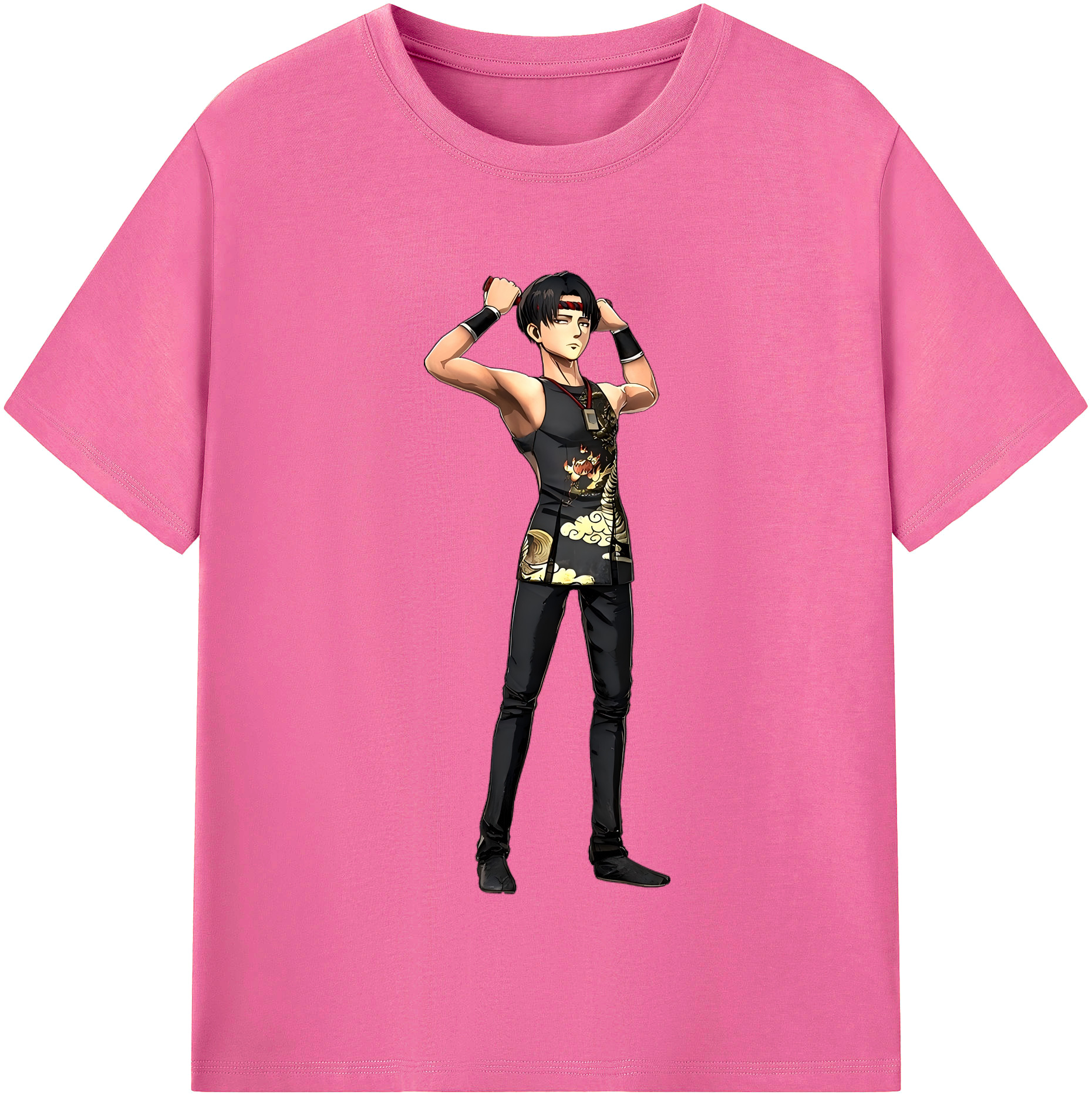（画像用） 進撃の巨人 リヴァイ·アッカーマン Attack on Titan Levi Ackerman レディースカジュアルプリントTシャツ（綿100％）